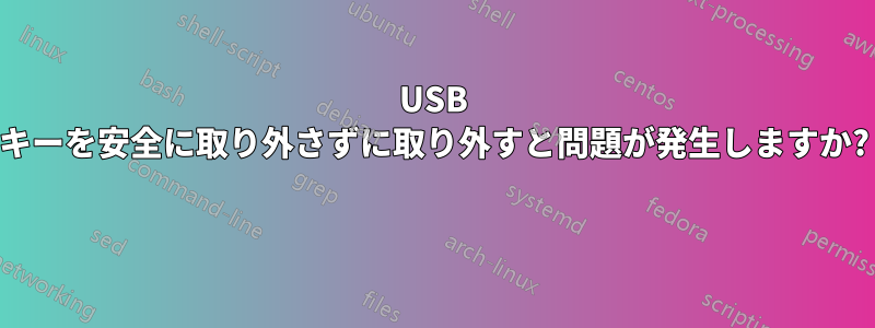 USB キーを安全に取り外さずに取り外すと問題が発生しますか? 