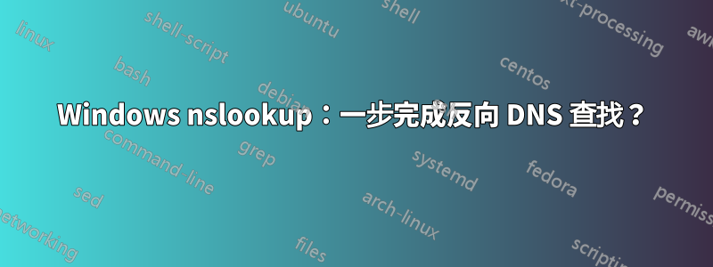 Windows nslookup：一步完成反向 DNS 查找？