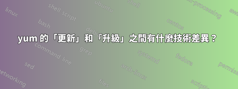 yum 的「更新」和「升級」之間有什麼技術差異？