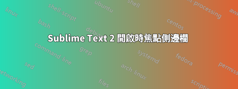 Sublime Text 2 開啟時焦點側邊欄