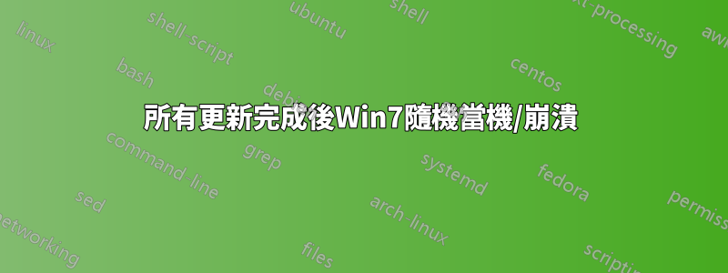 所有更新完成後Win7隨機當機/崩潰