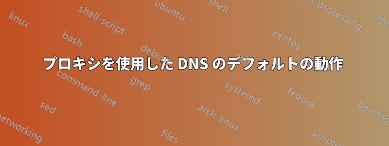 プロキシを使用した DNS のデフォルトの動作