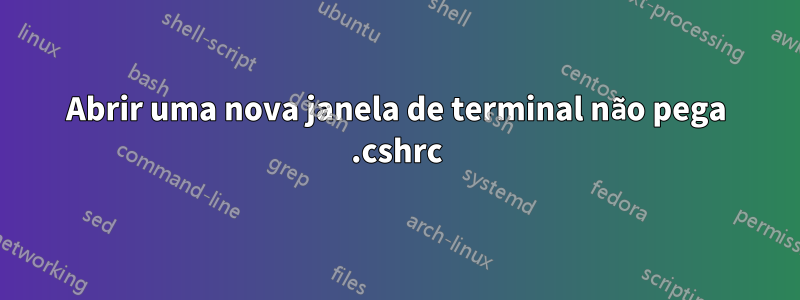 Abrir uma nova janela de terminal não pega .cshrc