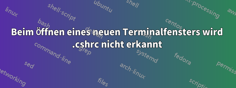 Beim Öffnen eines neuen Terminalfensters wird .cshrc nicht erkannt