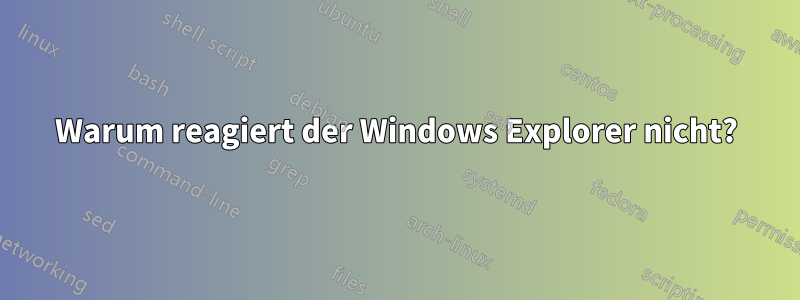 Warum reagiert der Windows Explorer nicht?