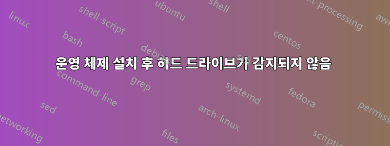 운영 체제 설치 후 하드 드라이브가 감지되지 않음