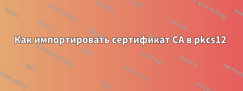 Как импортировать сертификат CA в pkcs12