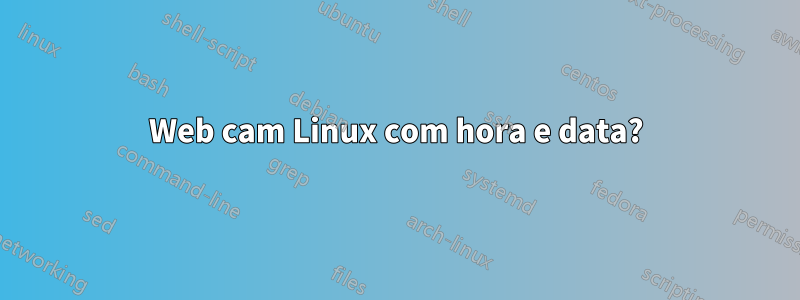 Web cam Linux com hora e data?