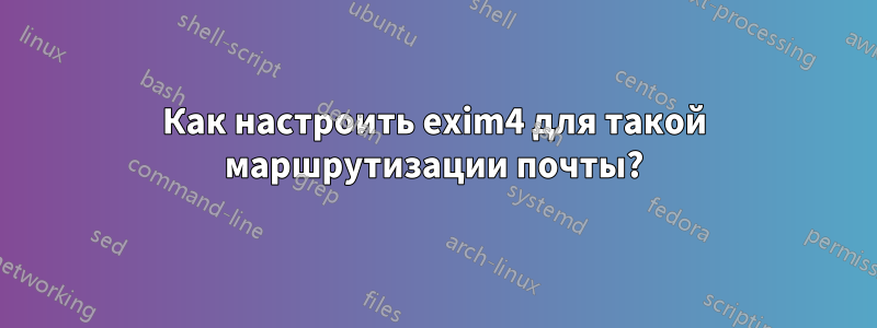 Как настроить exim4 для такой маршрутизации почты?