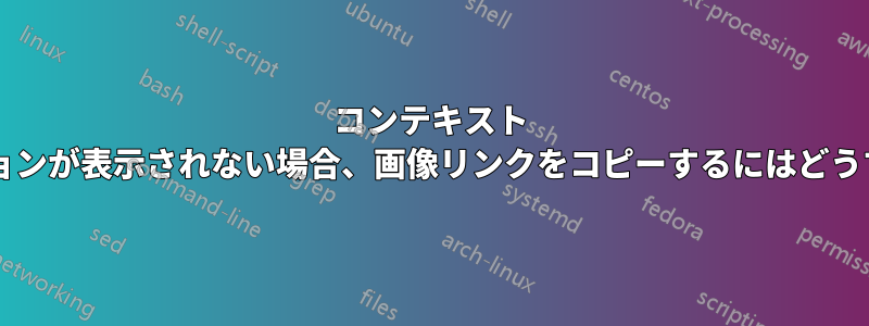 コンテキスト メニューにオプションが表示されない場合、画像リンクをコピーするにはどうすればよいですか?