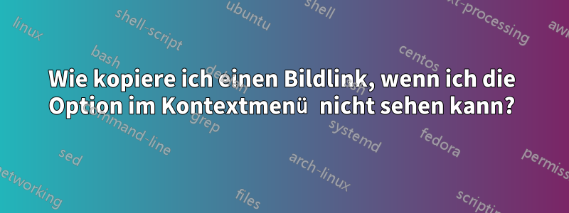 Wie kopiere ich einen Bildlink, wenn ich die Option im Kontextmenü nicht sehen kann?