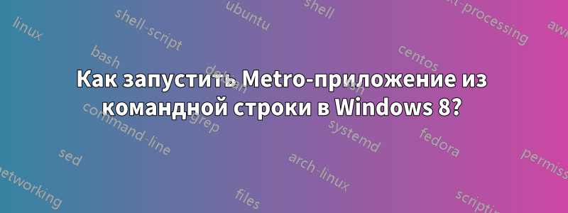 Как запустить Metro-приложение из командной строки в Windows 8?