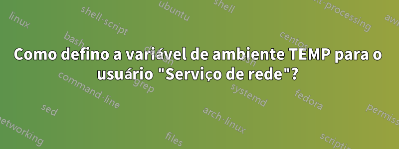 Como defino a variável de ambiente TEMP para o usuário "Serviço de rede"?