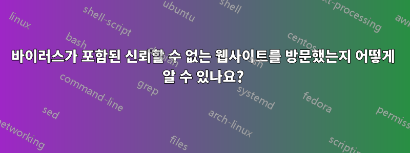 바이러스가 포함된 신뢰할 수 없는 웹사이트를 방문했는지 어떻게 알 수 있나요?