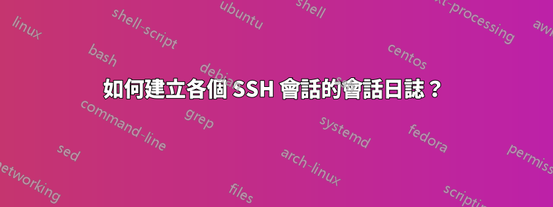 如何建立各個 SSH 會話的會話日誌？