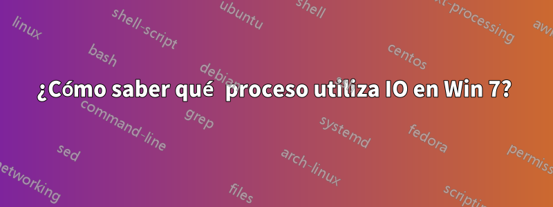 ¿Cómo saber qué proceso utiliza IO en Win 7?