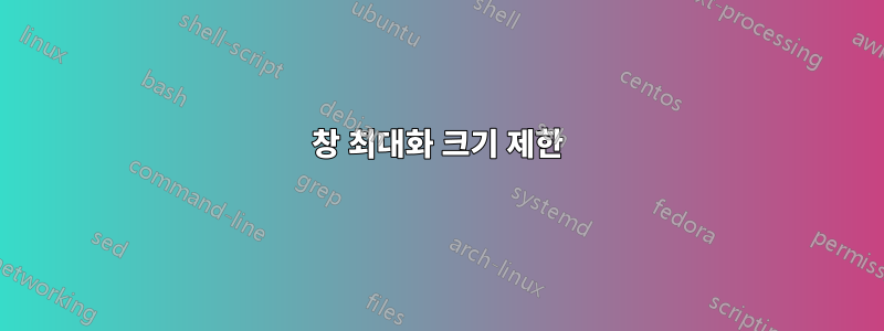 창 최대화 크기 제한