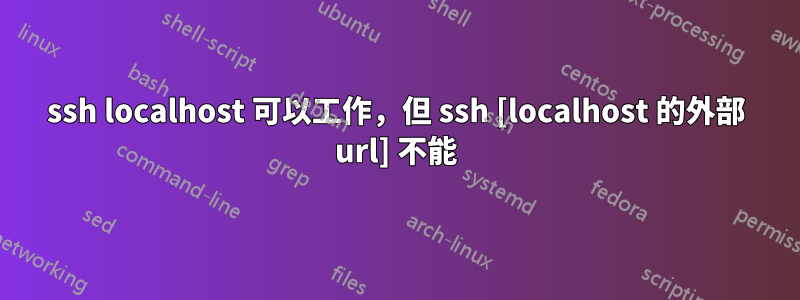 ssh localhost 可以工作，但 ssh [localhost 的外部 url] 不能