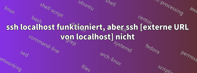 ssh localhost funktioniert, aber ssh [externe URL von localhost] nicht