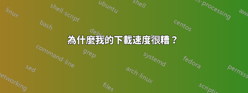 為什麼我的下載速度很糟？