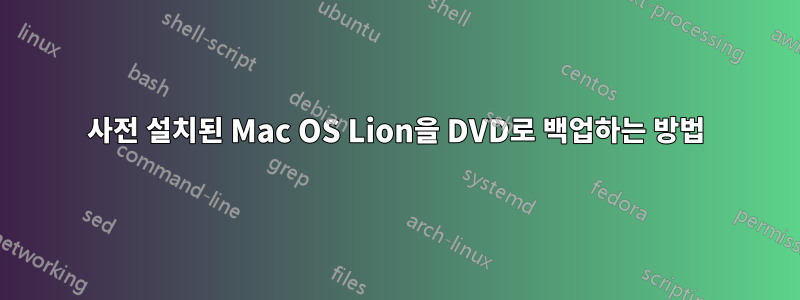 사전 설치된 Mac OS Lion을 DVD로 백업하는 방법