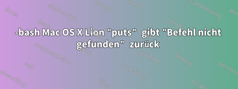 -bash Mac OS X Lion "puts" gibt "Befehl nicht gefunden" zurück