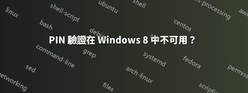 PIN 驗證在 Windows 8 中不可用？