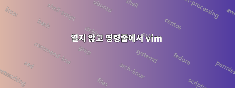 열지 않고 명령줄에서 vim