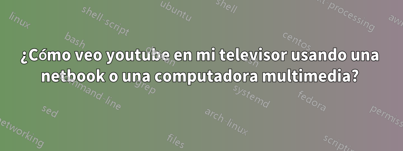 ¿Cómo veo youtube en mi televisor usando una netbook o una computadora multimedia?