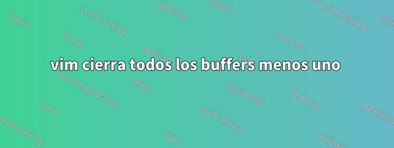 vim cierra todos los buffers menos uno