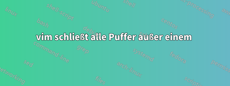 vim schließt alle Puffer außer einem