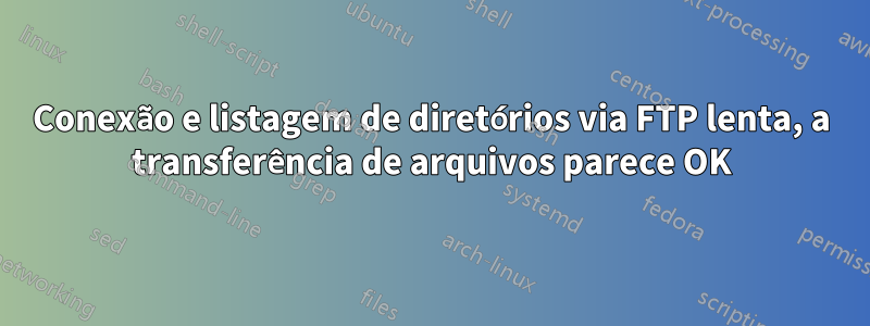 Conexão e listagem de diretórios via FTP lenta, a transferência de arquivos parece OK