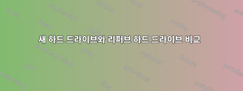 새 하드 드라이브와 리퍼브 하드 드라이브 비교 