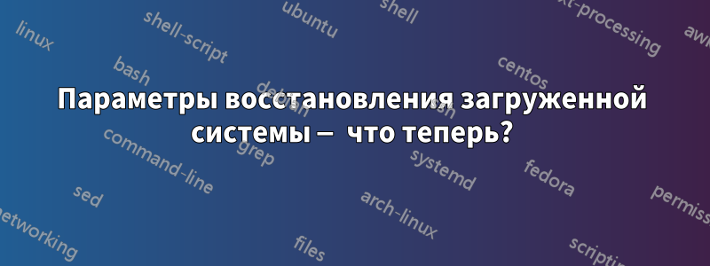 Параметры восстановления загруженной системы — что теперь?