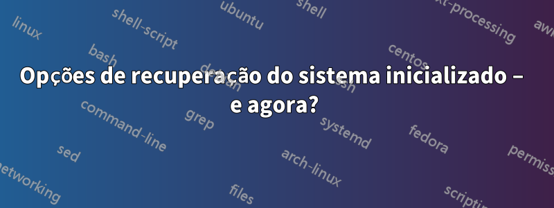 Opções de recuperação do sistema inicializado – e agora?