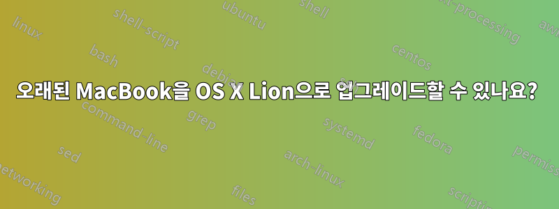 오래된 MacBook을 OS X Lion으로 업그레이드할 수 있나요?