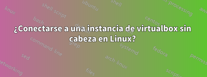¿Conectarse a una instancia de virtualbox sin cabeza en Linux?
