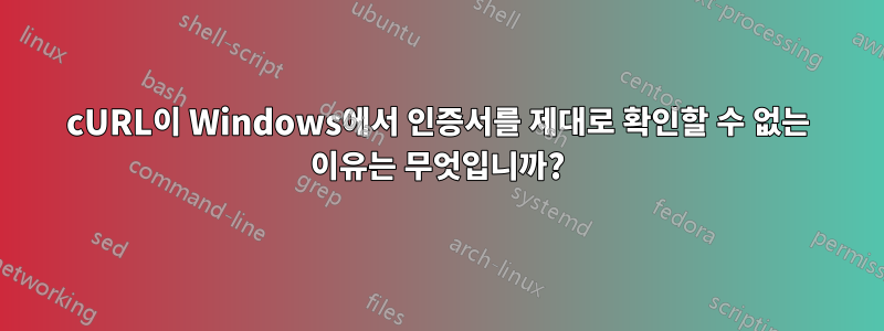 cURL이 Windows에서 인증서를 제대로 확인할 수 없는 이유는 무엇입니까?