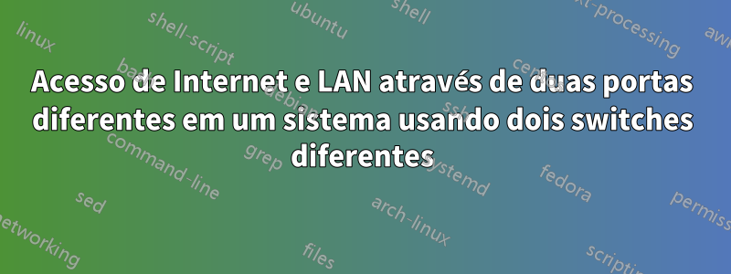 Acesso de Internet e LAN através de duas portas diferentes em um sistema usando dois switches diferentes
