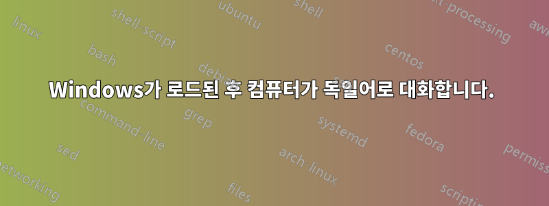 Windows가 로드된 후 컴퓨터가 독일어로 대화합니다.