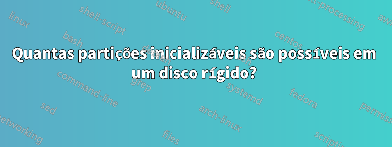 Quantas partições inicializáveis ​​são possíveis em um disco rígido?