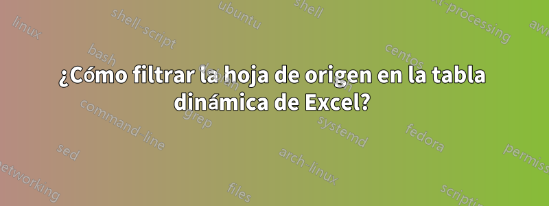 ¿Cómo filtrar la hoja de origen en la tabla dinámica de Excel?