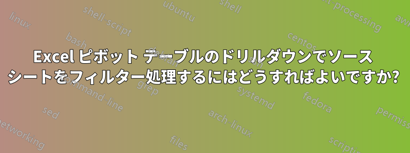Excel ピボット テーブルのドリルダウンでソース シートをフィルター処理するにはどうすればよいですか?