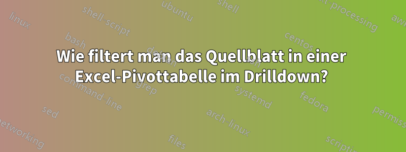 Wie filtert man das Quellblatt in einer Excel-Pivottabelle im Drilldown?