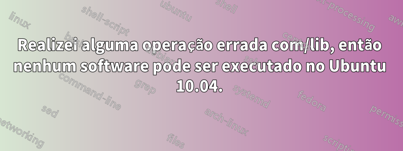 Realizei alguma operação errada com/lib, então nenhum software pode ser executado no Ubuntu 10.04.