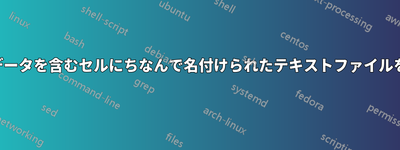 他のセルデータを含むセルにちなんで名付けられたテキストファイルを作成する