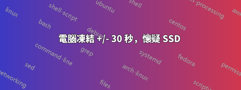 電腦凍結 +/- 30 秒，懷疑 SSD