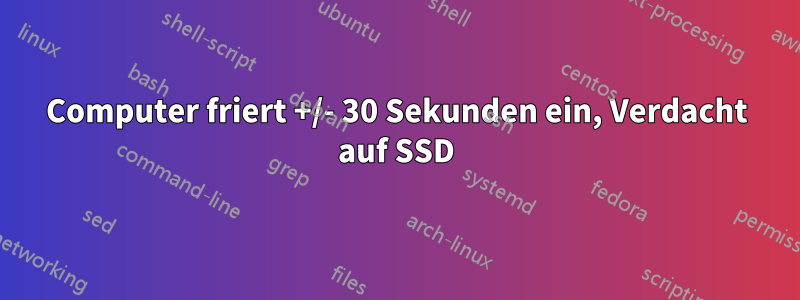 Computer friert +/- 30 Sekunden ein, Verdacht auf SSD