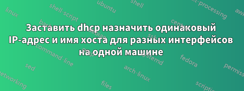 Заставить dhcp назначить одинаковый IP-адрес и имя хоста для разных интерфейсов на одной машине