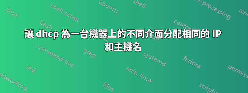 讓 dhcp 為一台機器上的不同介面分配相同的 IP 和主機名